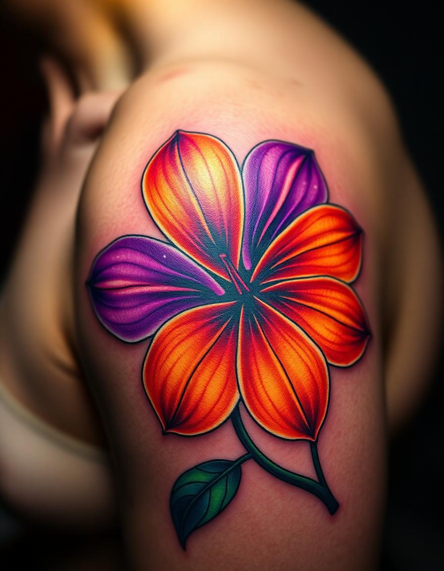 Flor full color en hombro