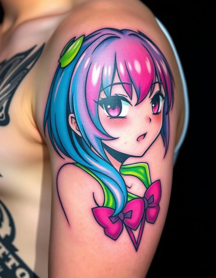 Personaje anime en brazo