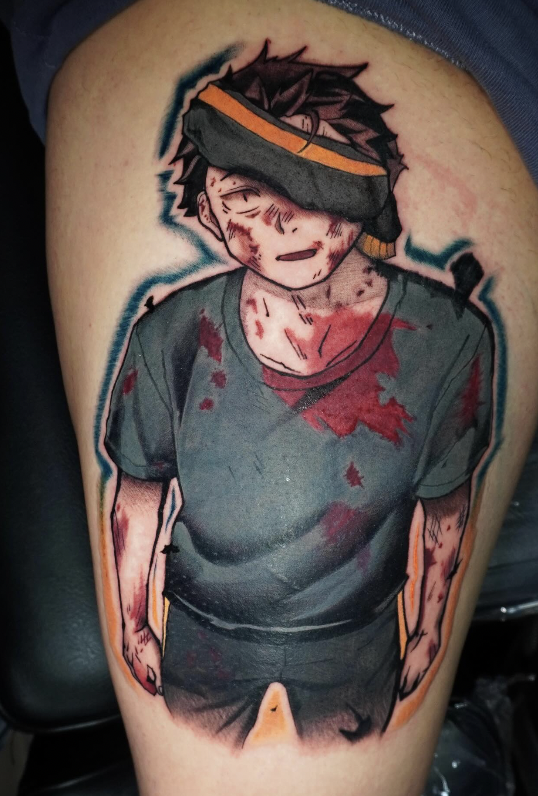 Personaje anime herido en pierna